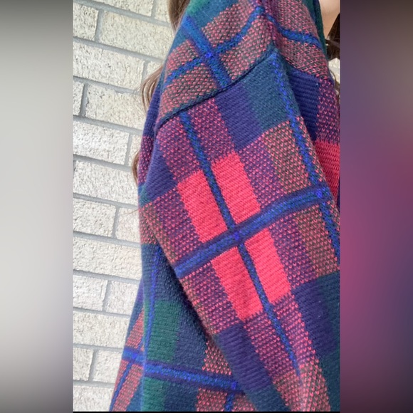 Vintage Plaid Wool Blend Grandpa Sweater - Picture 4 of 10